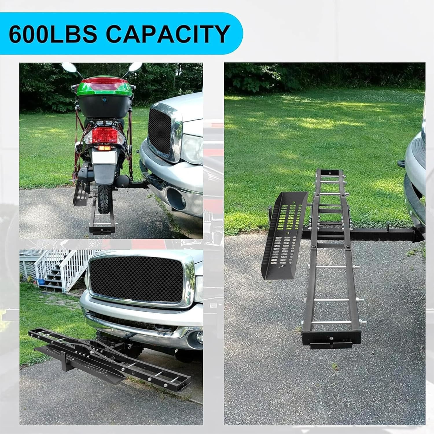 600LBS Steel Car Racks Carriers Motorcycle Bike Racks Hitch Mount Rack Anti Tilt