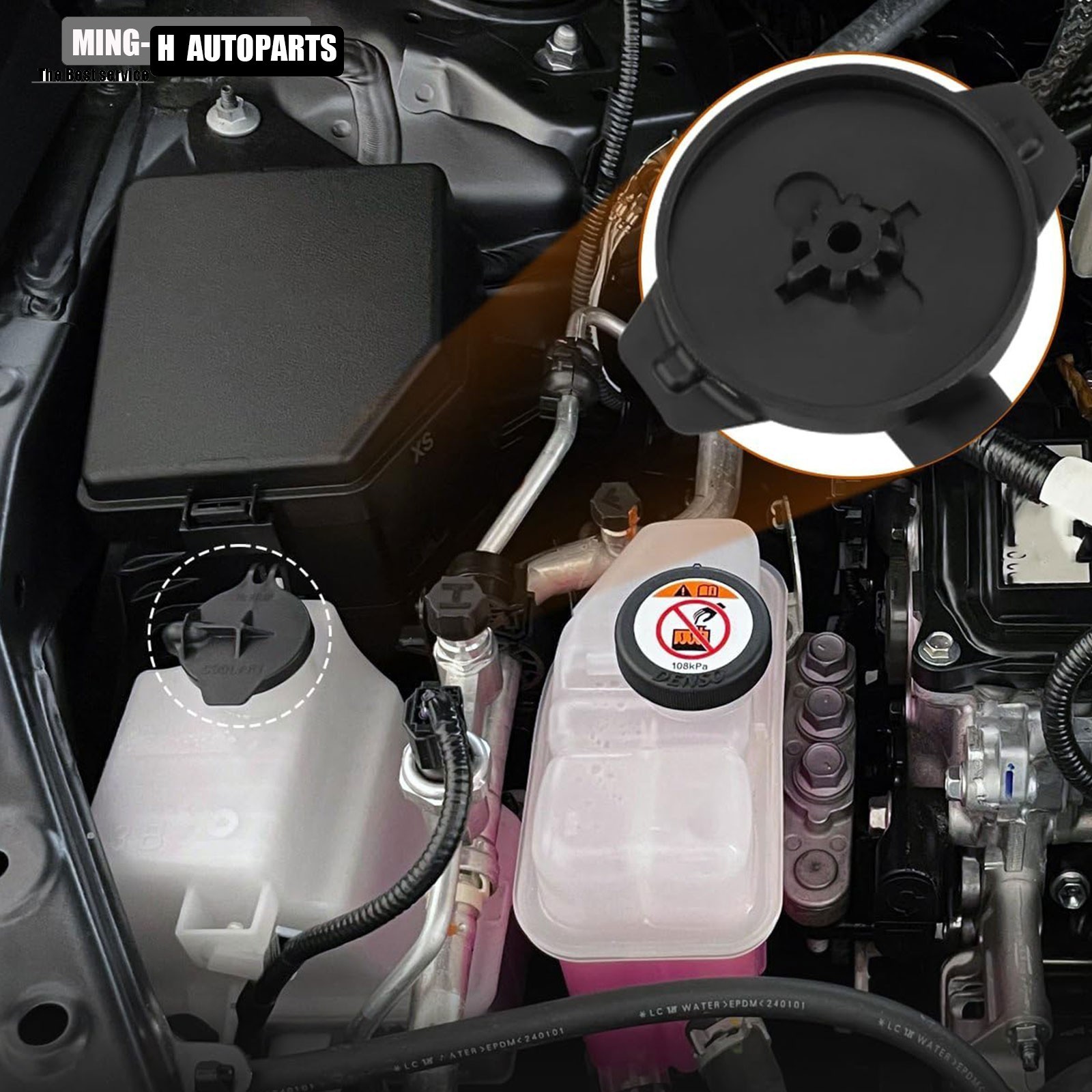 NEW COOLANT OVERFLOW RESERVOIR COVER CAP Kit For 2010-2015 Lexus RX350 RX450h