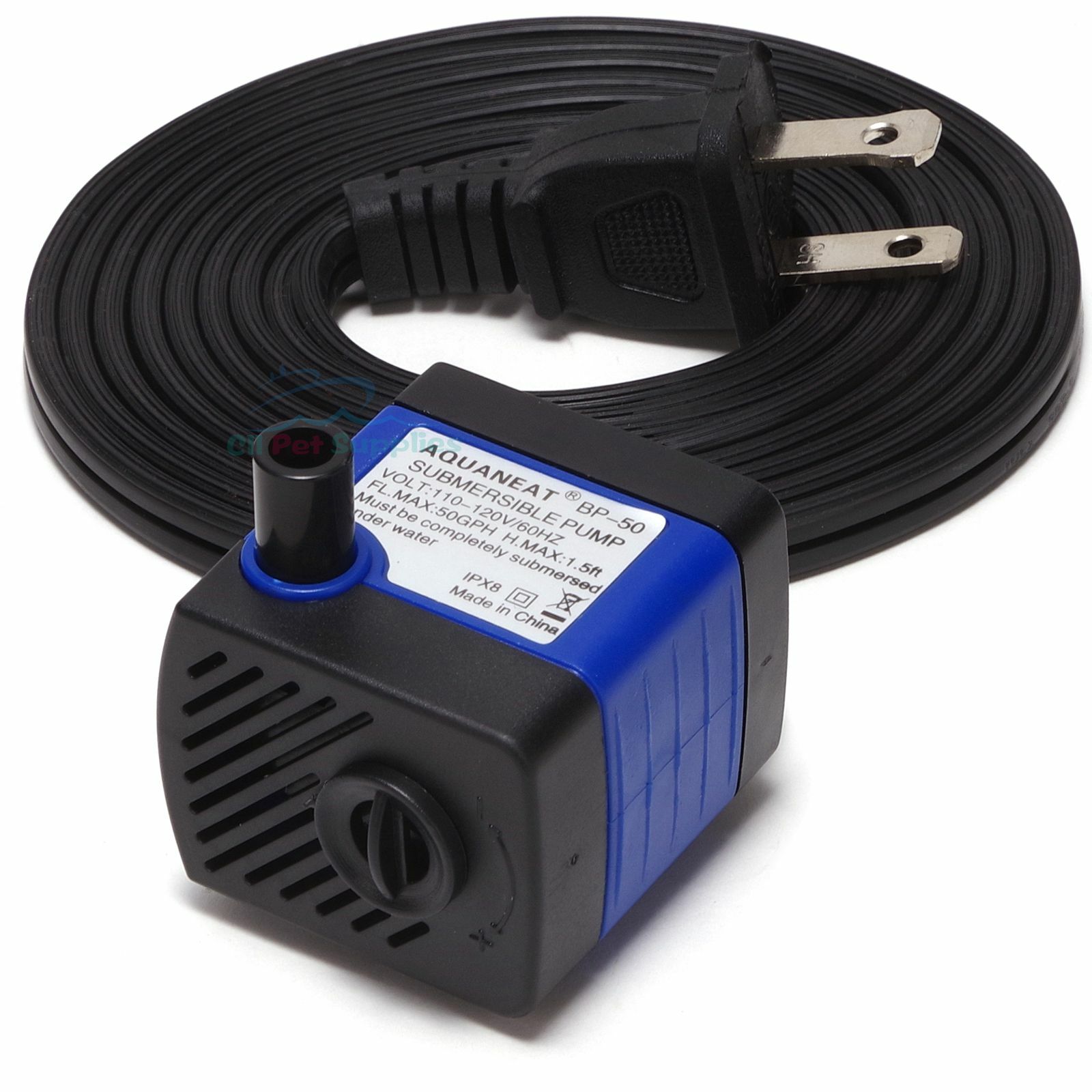 Aquarium Small Water Pump 50GPH Adjustable Submersible Fountain Pump Power Head