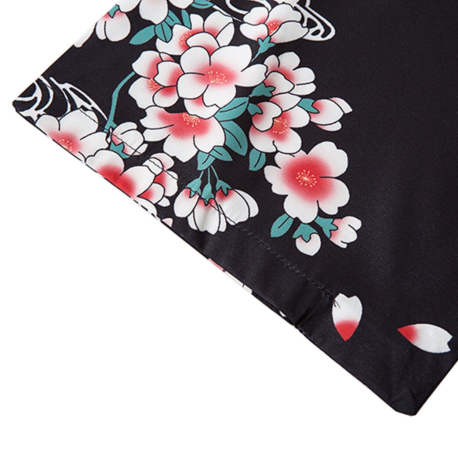 Niepce Men's Flowers and Fish Graphic Lightweight Japanese Kimono Cardigan