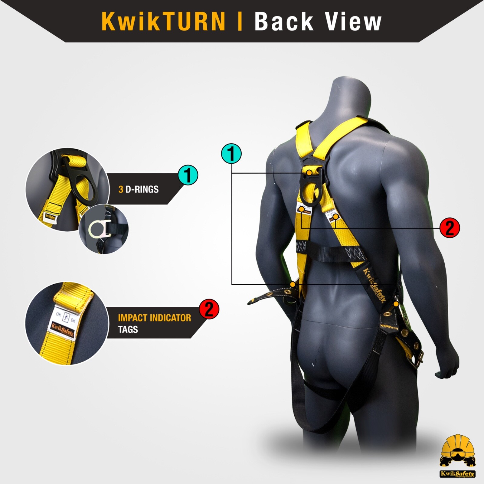KwikSafety SUPERCELL Safety Harness 3 D-Ring Fall Protection