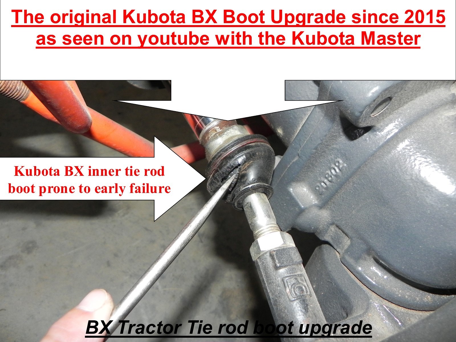 Kubota BX,B,GR Inner Tie Rod Boots (2) USA made not China copy 1 yr warranty