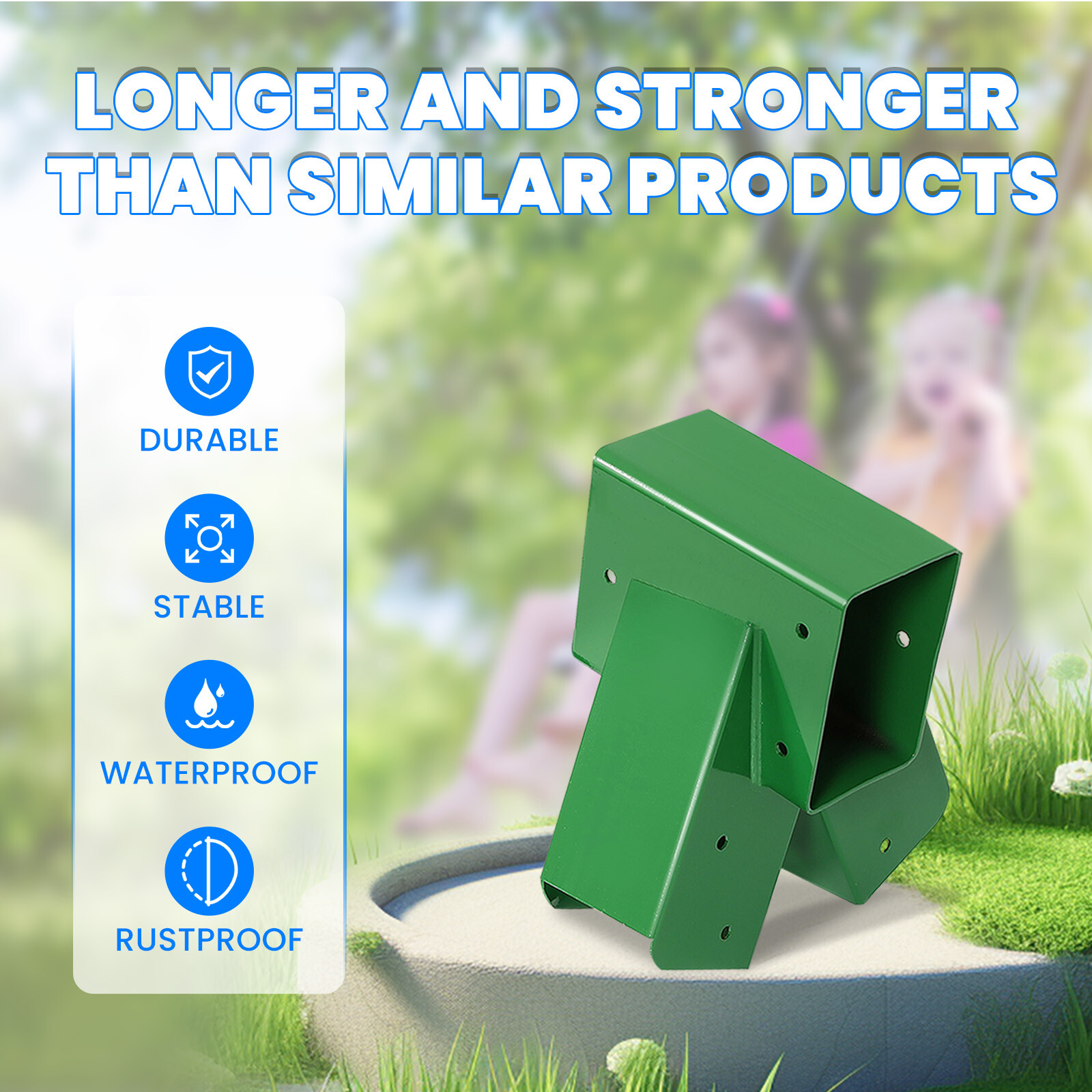 Brand New Pair 1-2-3 A-Frame Swing Set Brackets Complete Set 2 Brackets Green