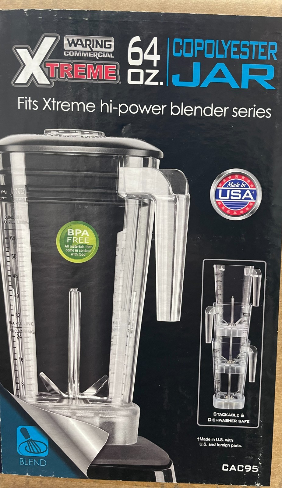 Waring CAC95 64 oz The Raptor® Blender Container