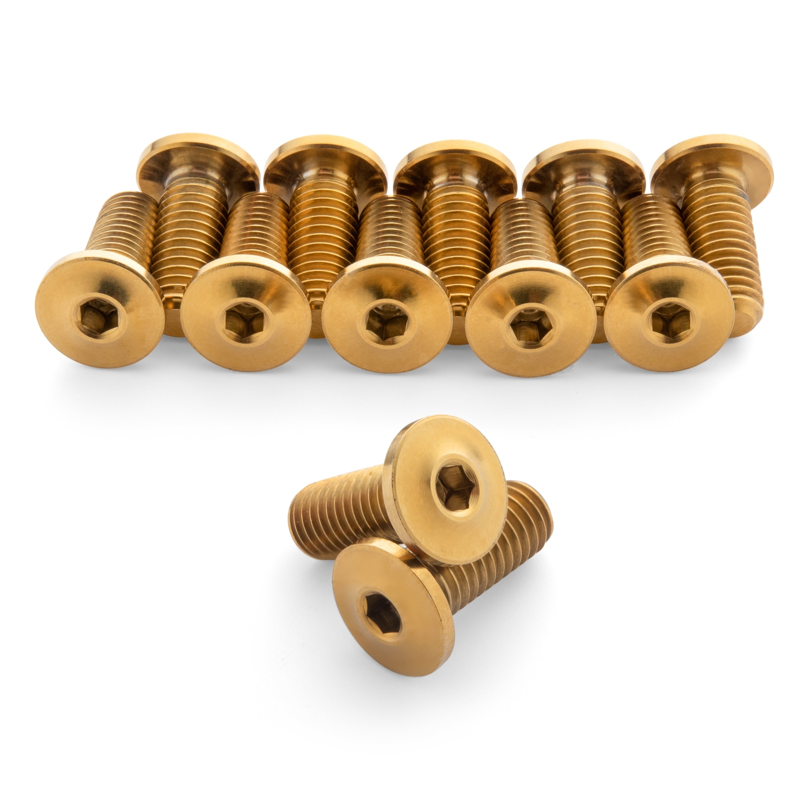 Gold Ultra-Low Profile Superlight Titanium Bottle Cage Bolts by Terske
