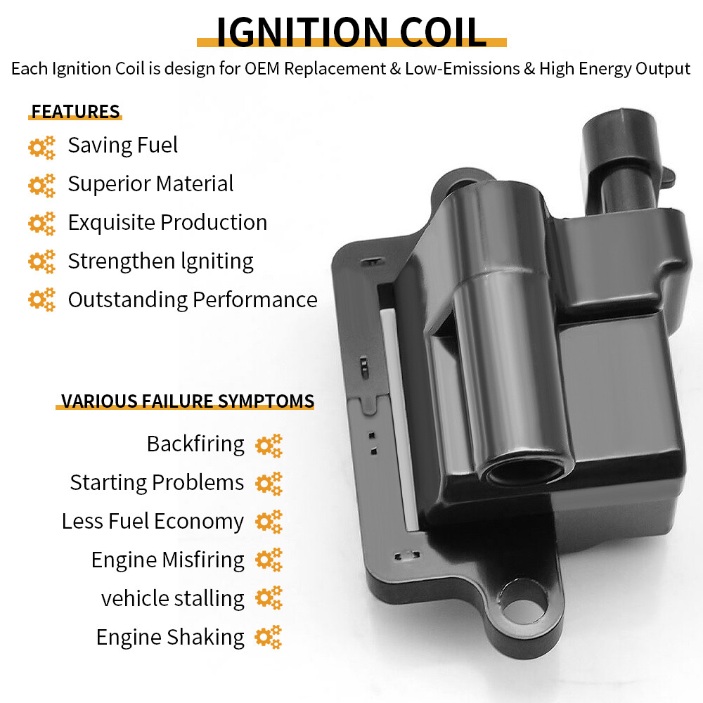 For Chevy GMC 4.8L 5.3L 6.0L 8.1L Square Ignition Coil & Spark Plug Wire Pack 8