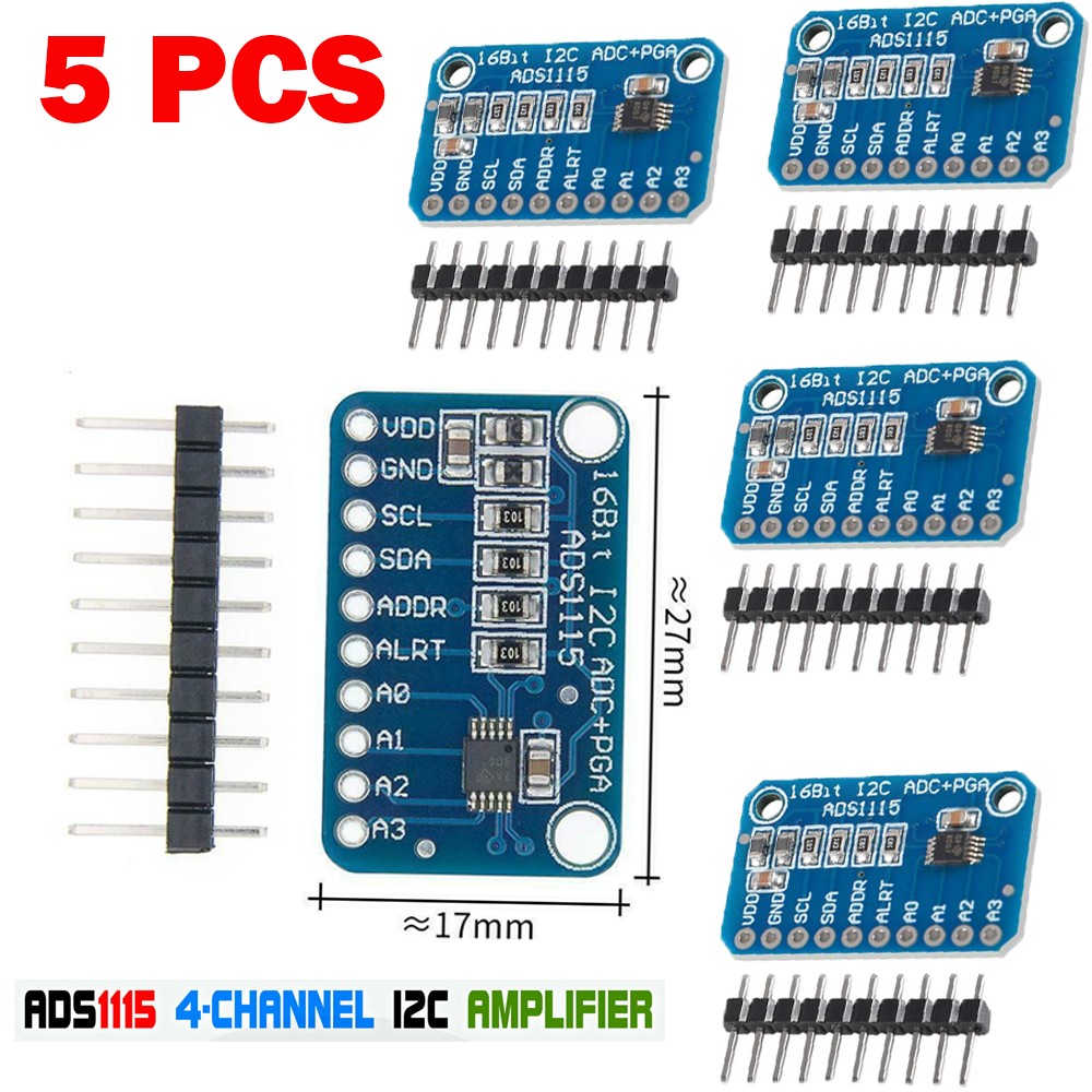 5pcs ADS1115 16-bit ADC 4-Channel Analog Digital Module I2C Communication
