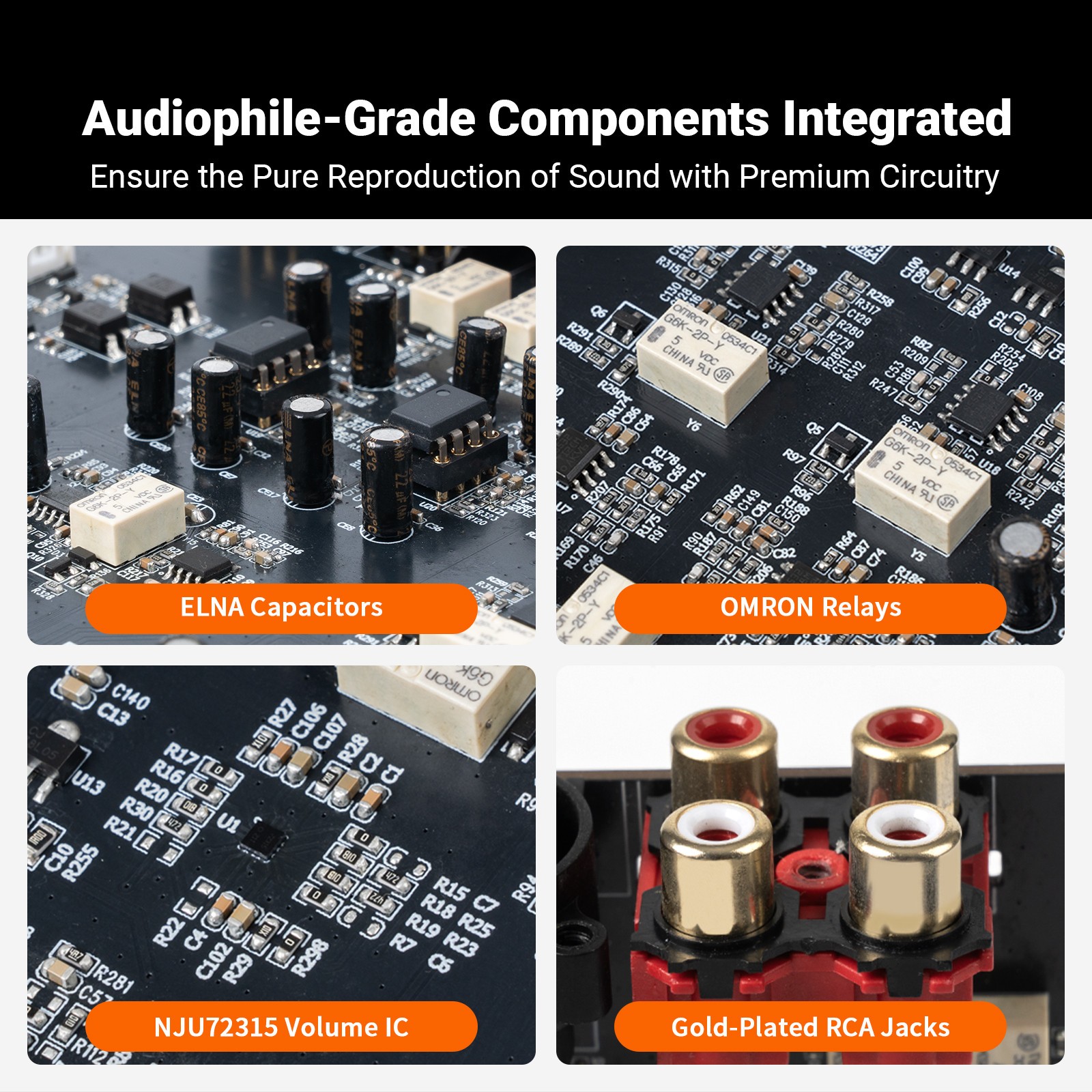 Fosi Audio ZP3 Balanced Preamp 3in 3out Pre Amp Audio for 2.1 Setup -Refurbished