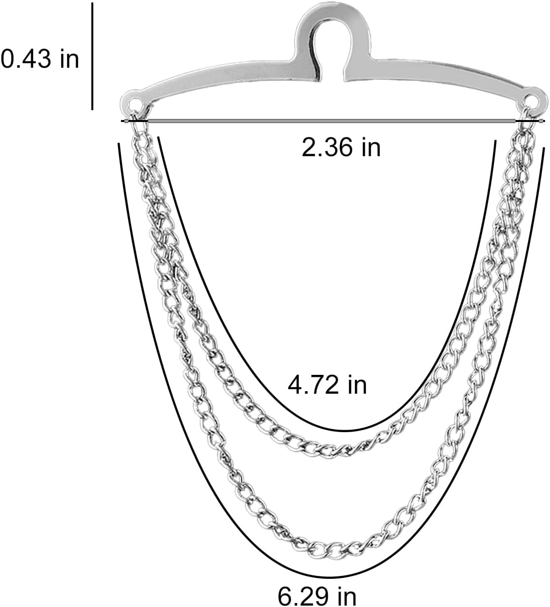 2Pcs Tie Chain for Men with Clasps Tacks Men'S Accessories Suit Vest Neck Clips