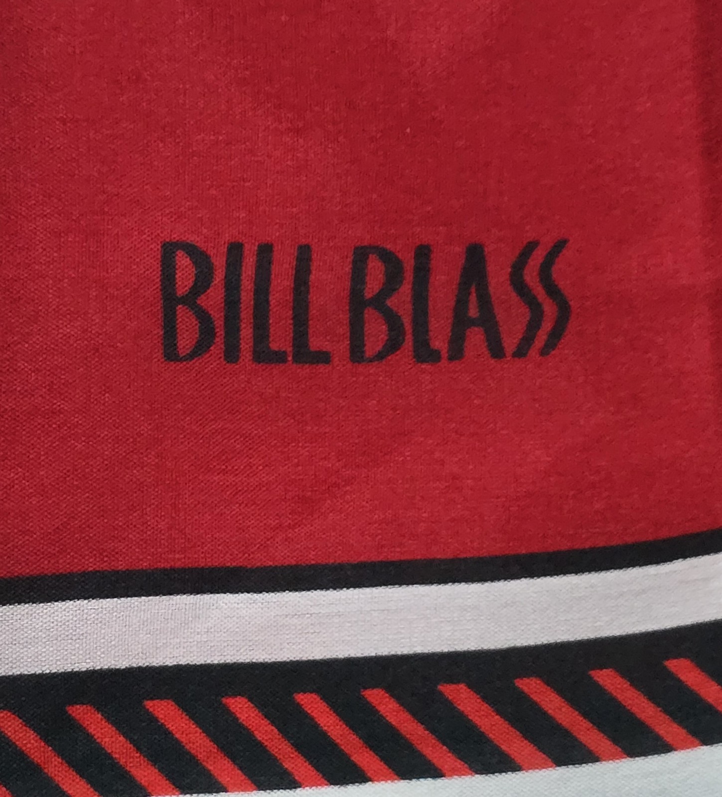 Vintage Bill Blass Scarf Silk Mod Red Black White Geometric 27x27.5 Inches