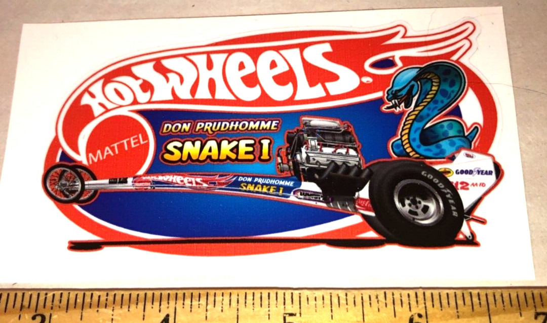 Don Prudhomme SNAKE I Hot Wheels WHEELIE Front Engine Drag Decal