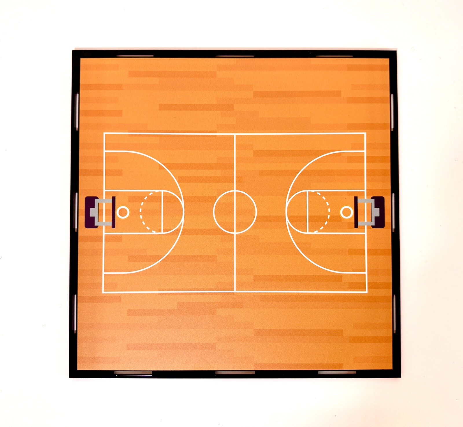 Full Size Basketball Display Case with Acrylic Court Base & Mirror Back