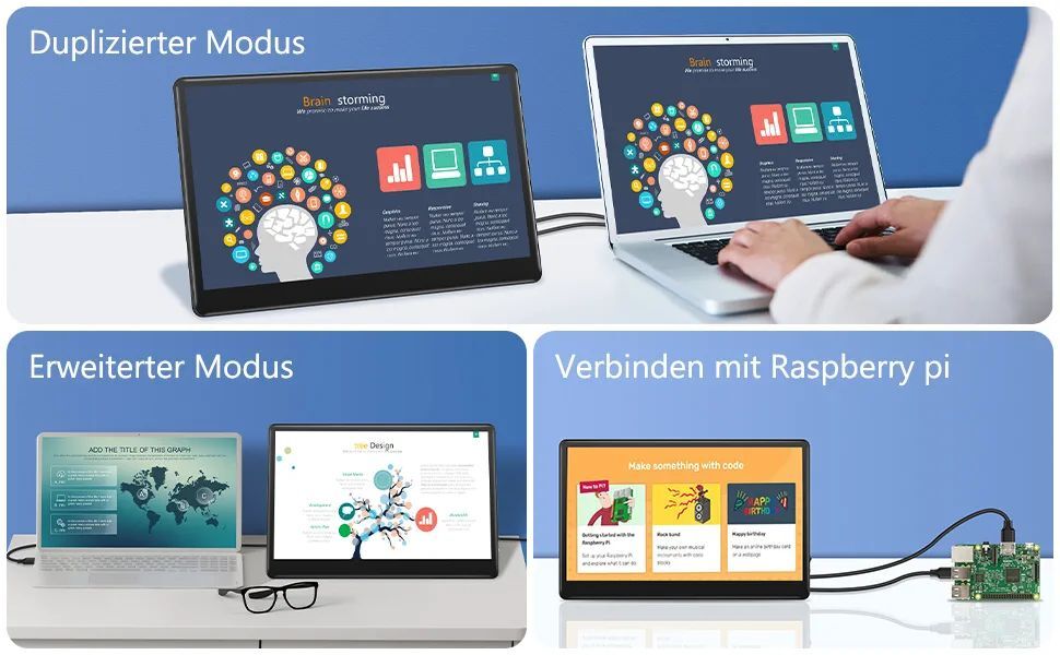 UPERFECT 13.3 inch Portable Monitor Touchscreen Screen HDMI VGA VESA 1920x1080