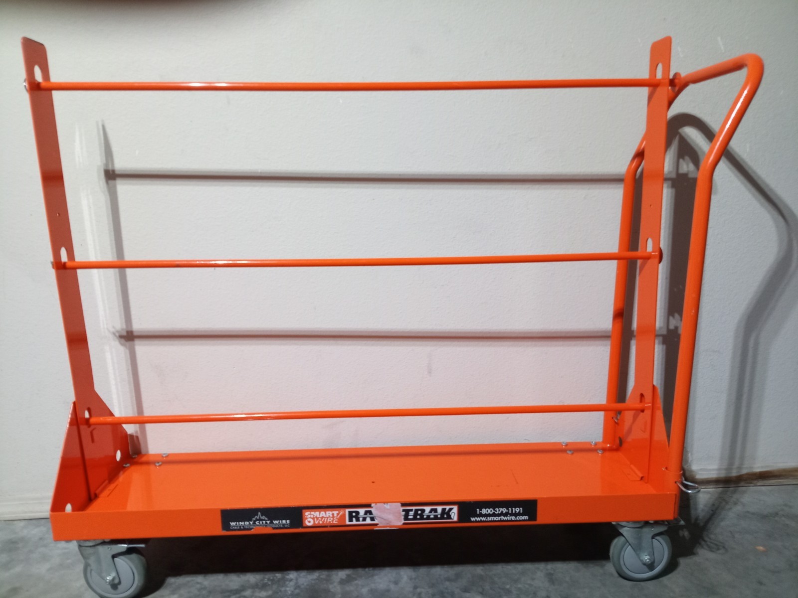 Windy City Wire RackTrack 48" Heavy Duty Portable Copper/Cat/Alum Wire Cart Rack