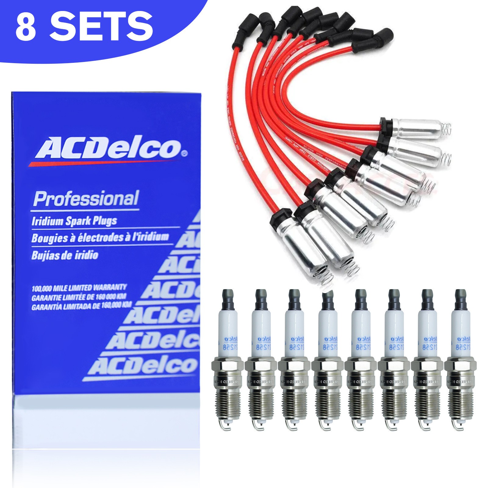 Genuine UF414 8x Ignition Coils+Spark Plugs+Wire For GMC Chevy SilveradoTahoe$￥