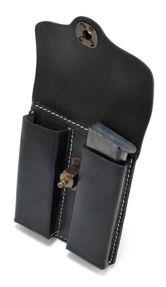 Black Leather .45 Double Magazine Pouch