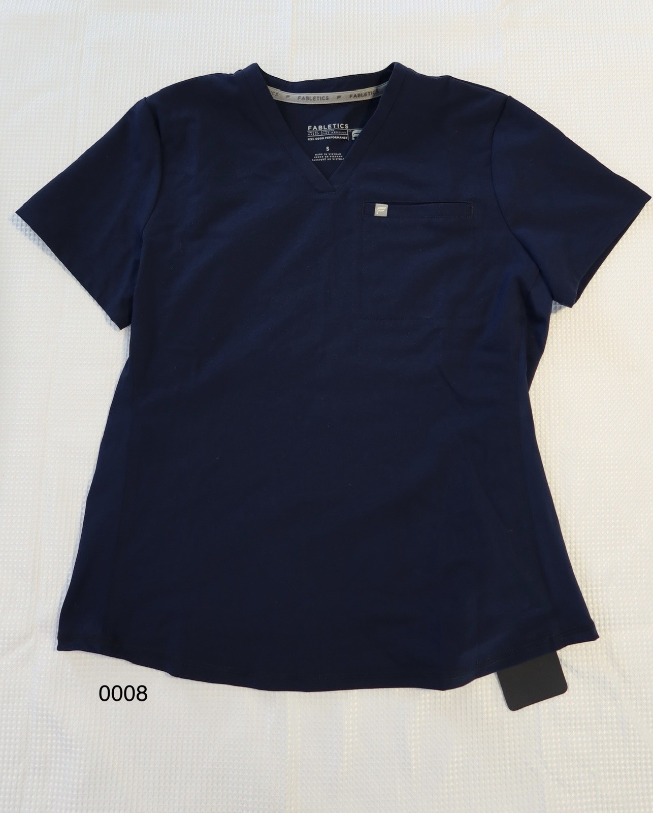 Fabletics Vital 1-Pocket Scrub Top- Navy, Small