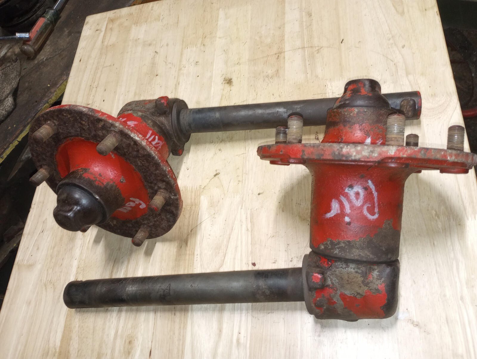 Ford 8n Front Drop Spindles W Hubs Right And Left Pair