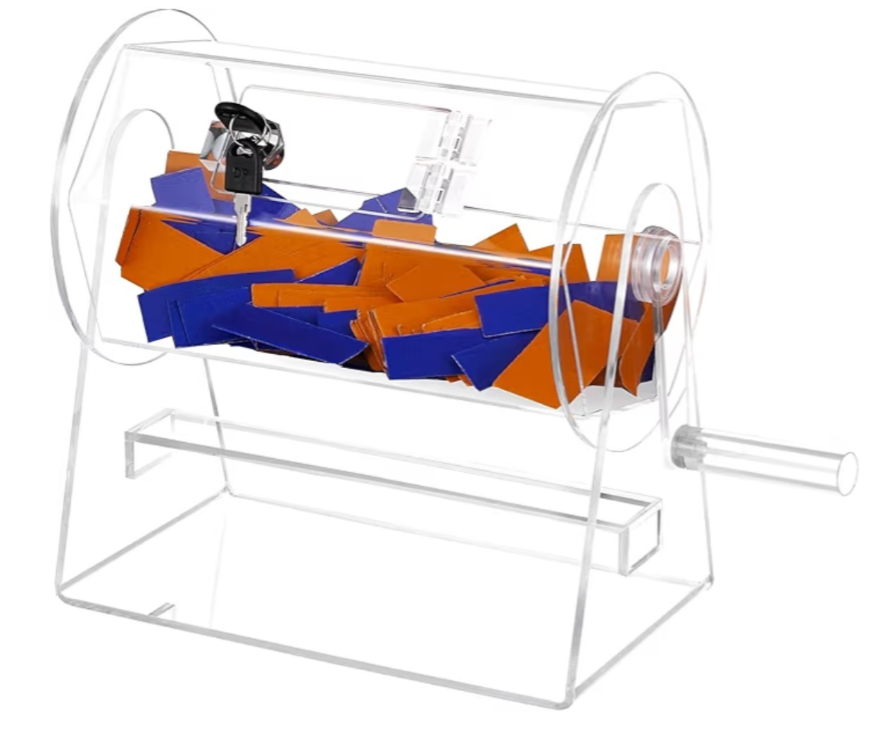 Raffle Drum Ticket Spinner Clear Acrylic Transparent Portable Lightweight New