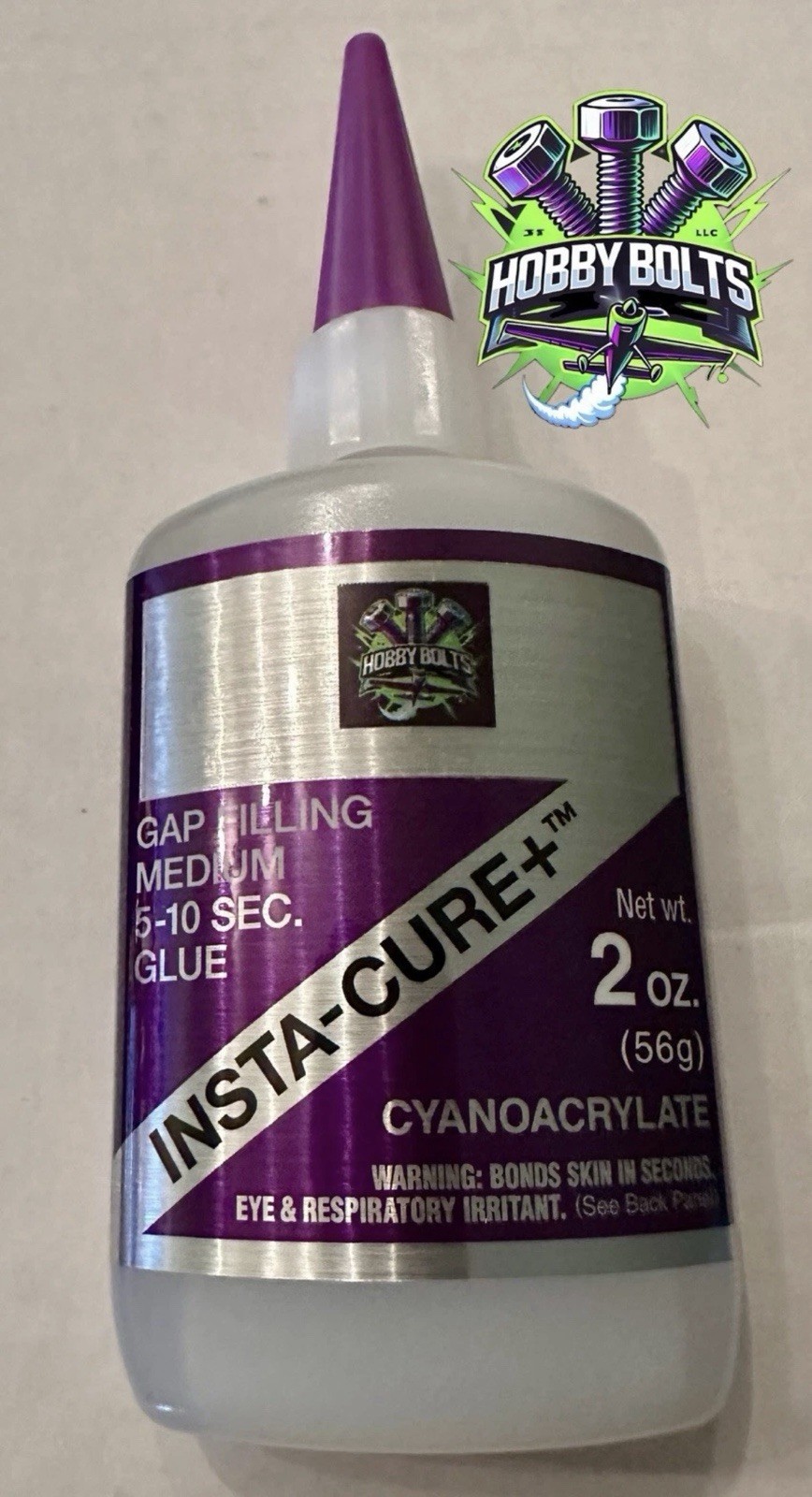 Bob Smith INSTA-CURE+ Medium CA Glue 2oz Bottle, Hobby Bolts, BSI-108 Super Glue