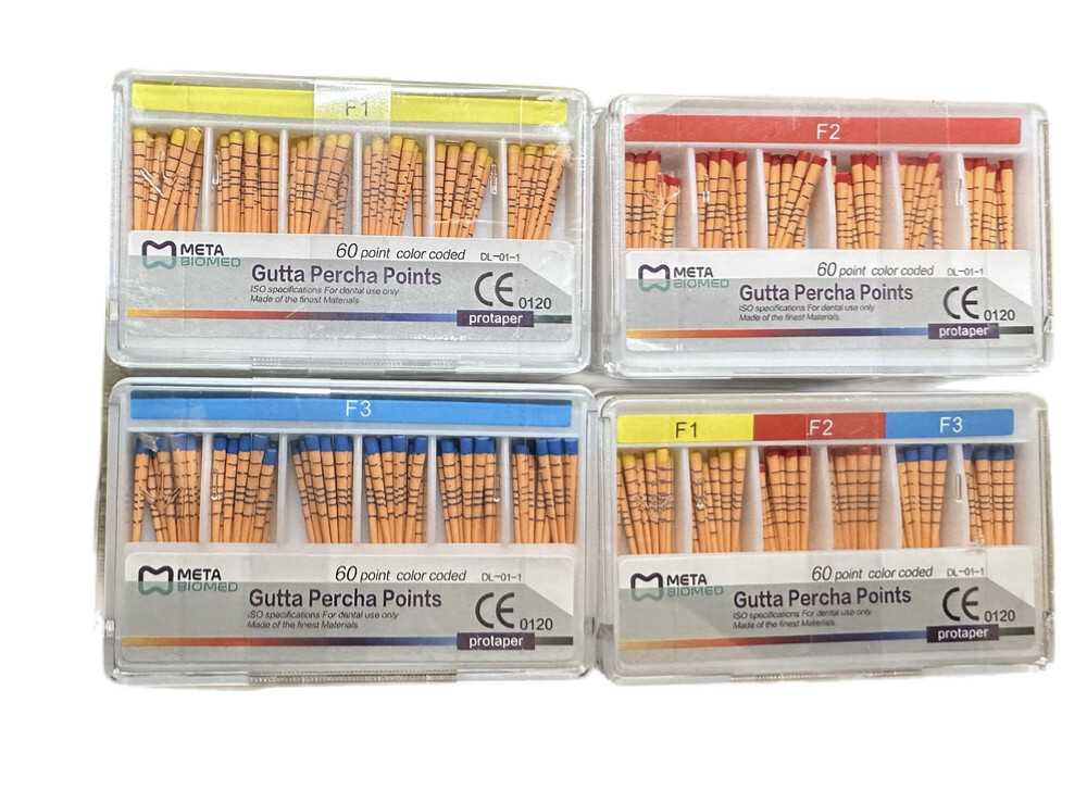 Meta Biomed Endodontic Gutta Percha Points Length Marked (All sizes) Bx/60 point