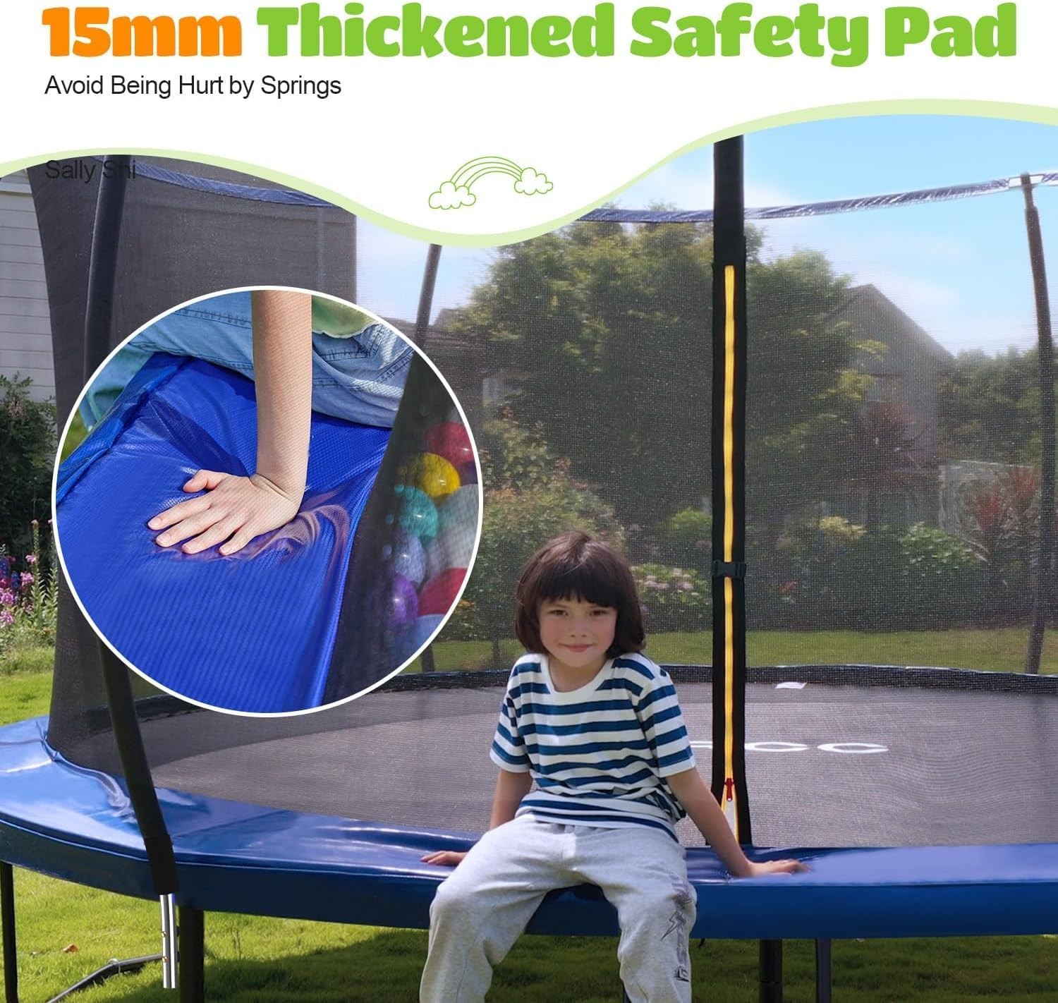 ORCC 1200LBS Weight Capacity Trampoline 16 15 14 12 10 8FT Yard Trampolines