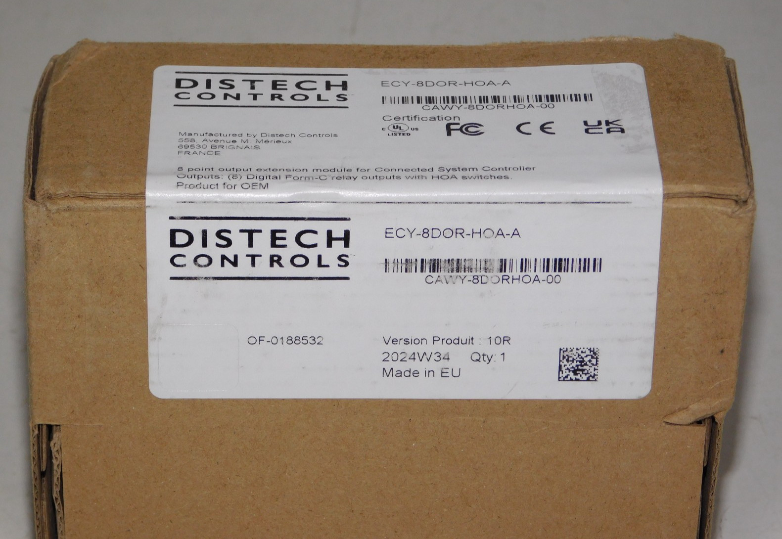 New Distech Controls ECY-8DOR-HOA-A Output Extension Module ECLYPSE System Unit