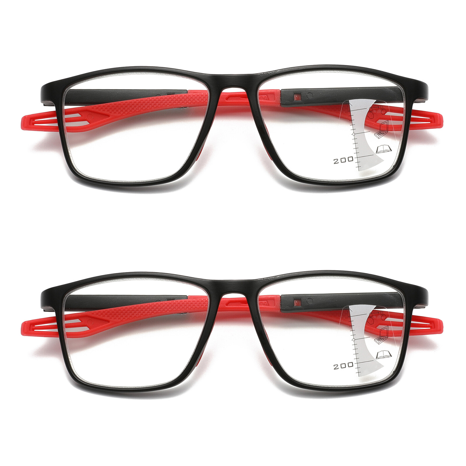 2PK Men Women Multifocus No Line Progressive Reading Glasses Multifocal Readers