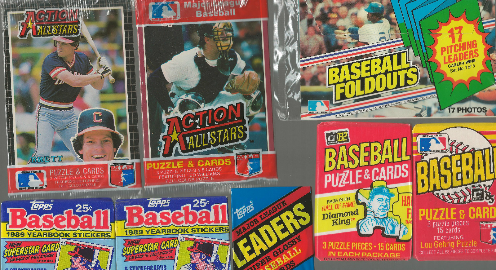 HUGE Lot of 100 Unopened Old Vintage Baseball Cards in Wax Cello Rack Packs