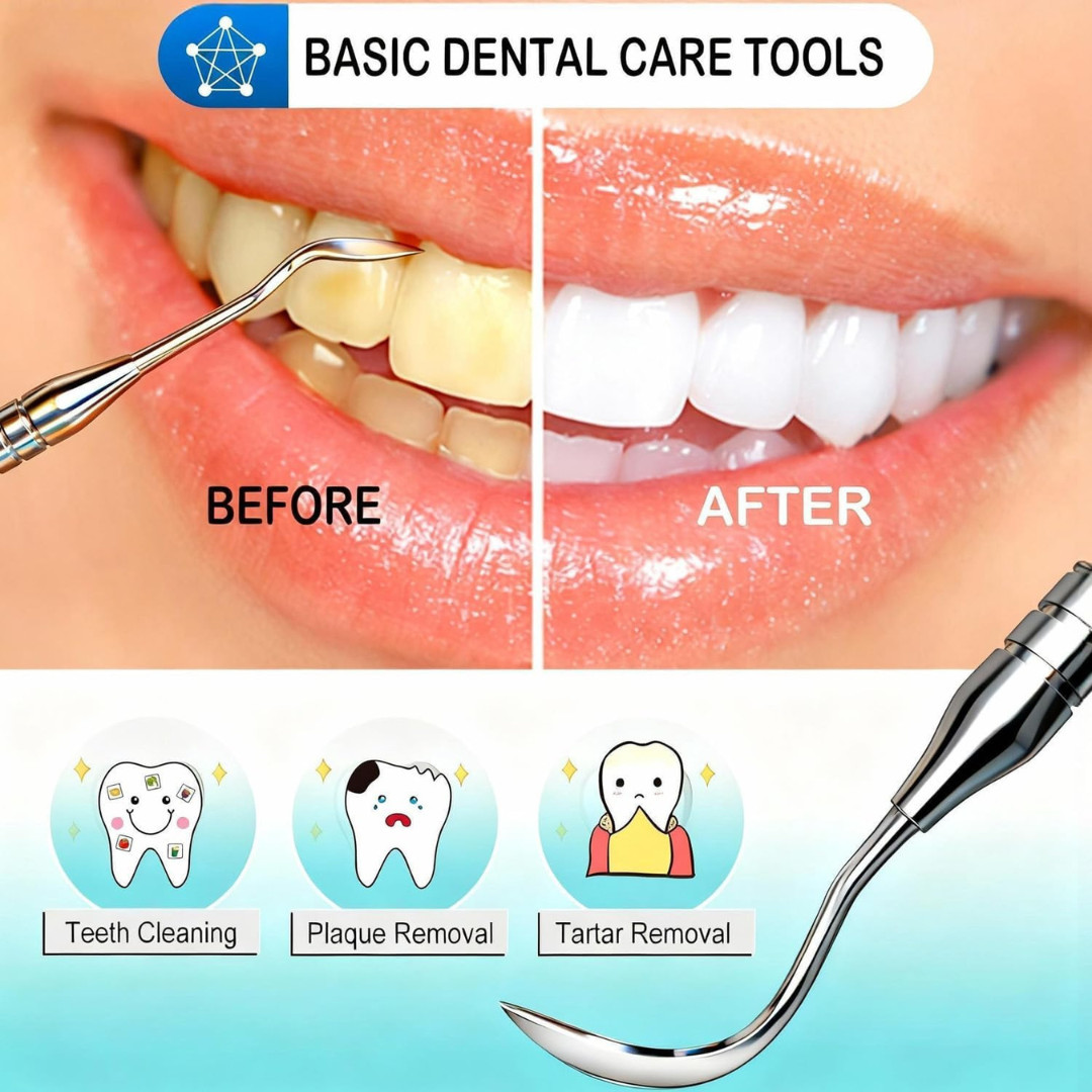 Dental Tools, Dental Pick for Teeth Cleaning, Stainless Steel Hygiene Kit with T