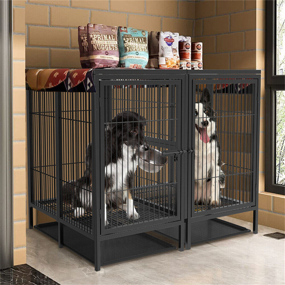Jumbo XXL Large Dog Cage Heavy Duty Pet Playpen Crate Kennel with Tray & Divider