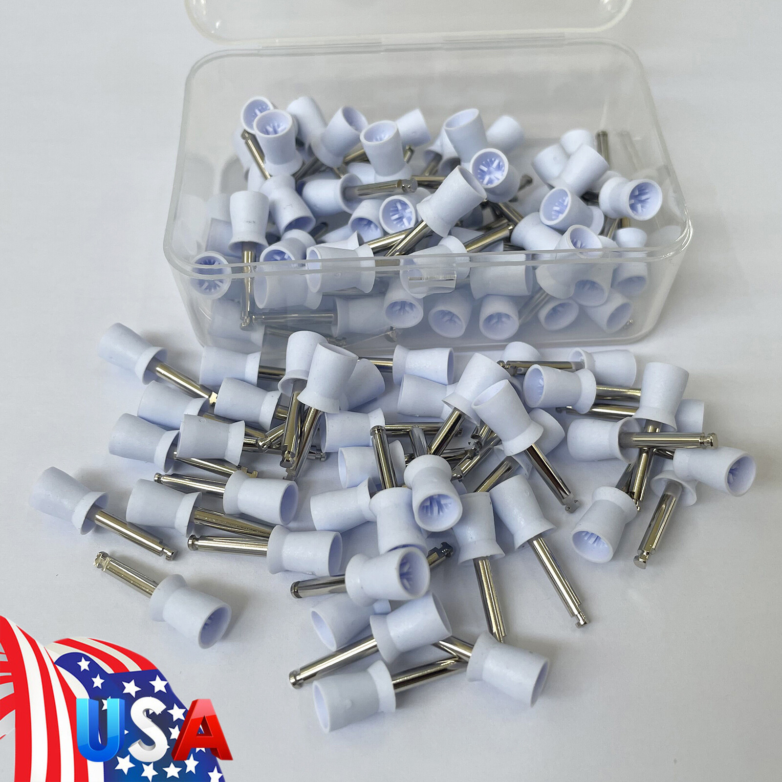 100pcs Dental Polishing Polish Cups Prophy Cup Latch Type Brush Rubber SJ