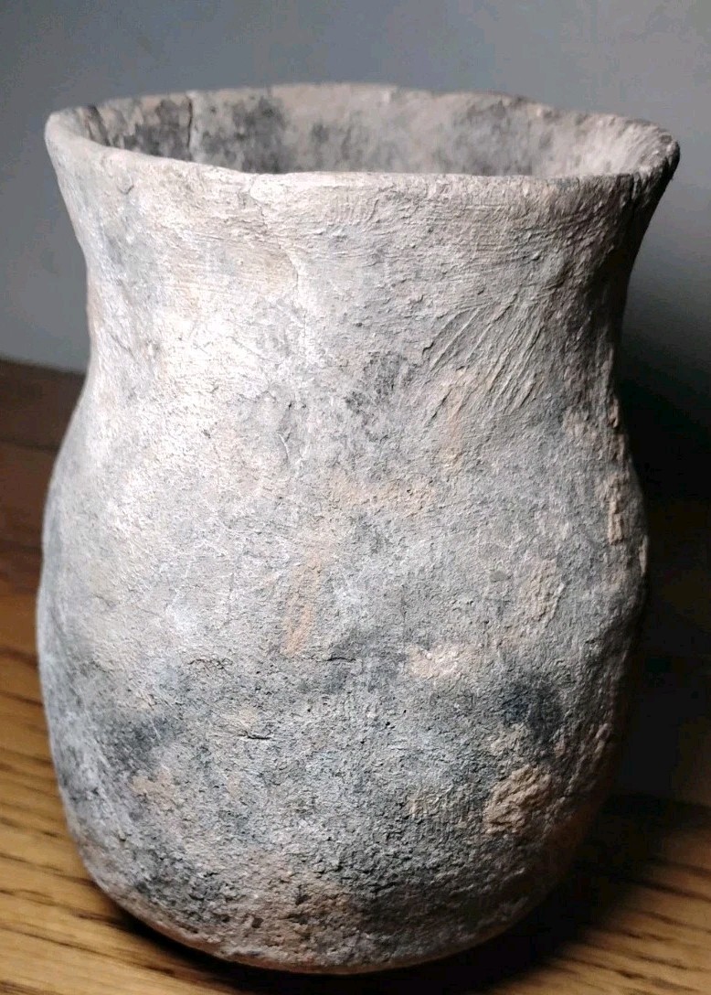 Ancestral Hohokum Corrugated Pottery Jar Intact New Mexico 1000+ Years