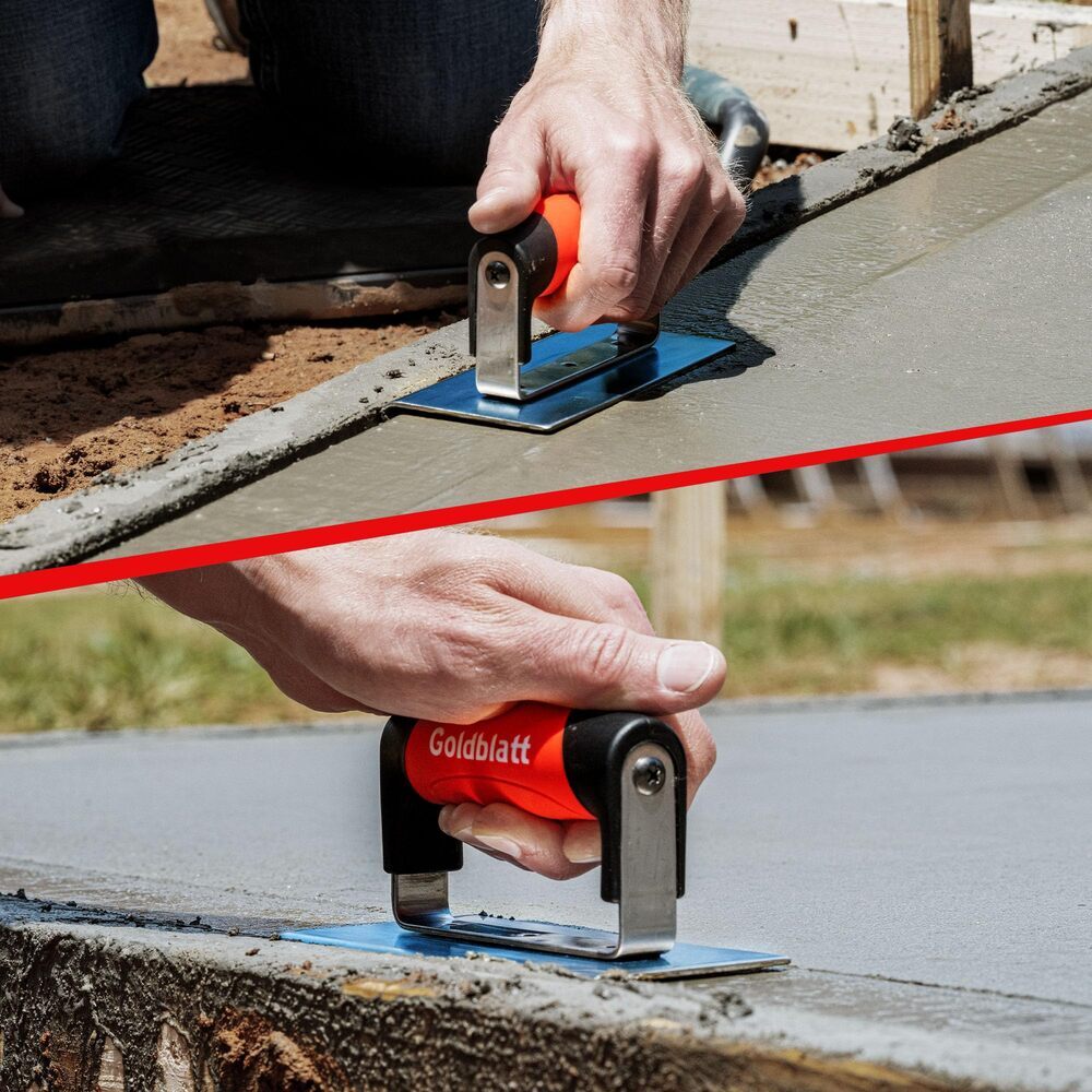 Goldblatt Concrete Edger Tool 6x6" Steel Edger 3/8"R 1/2"D Concrete Finish Tools