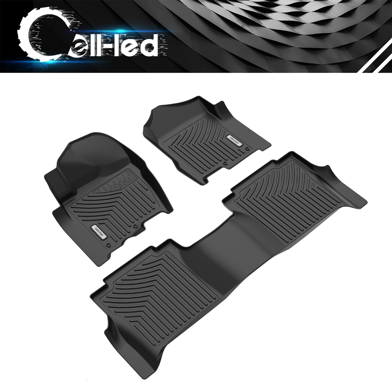 Floor Mats for 2017-2024 Nissan Titan Crew Cab TPE All-Weather 2 Row Liners