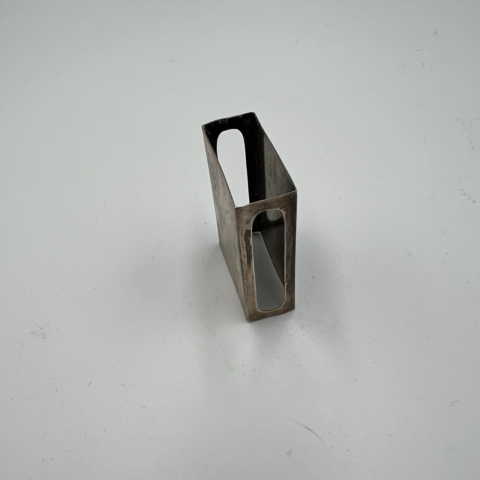 Vintage Art Deco Sterling Silver Match Box Cover Match Book ARF Monogram Stripe