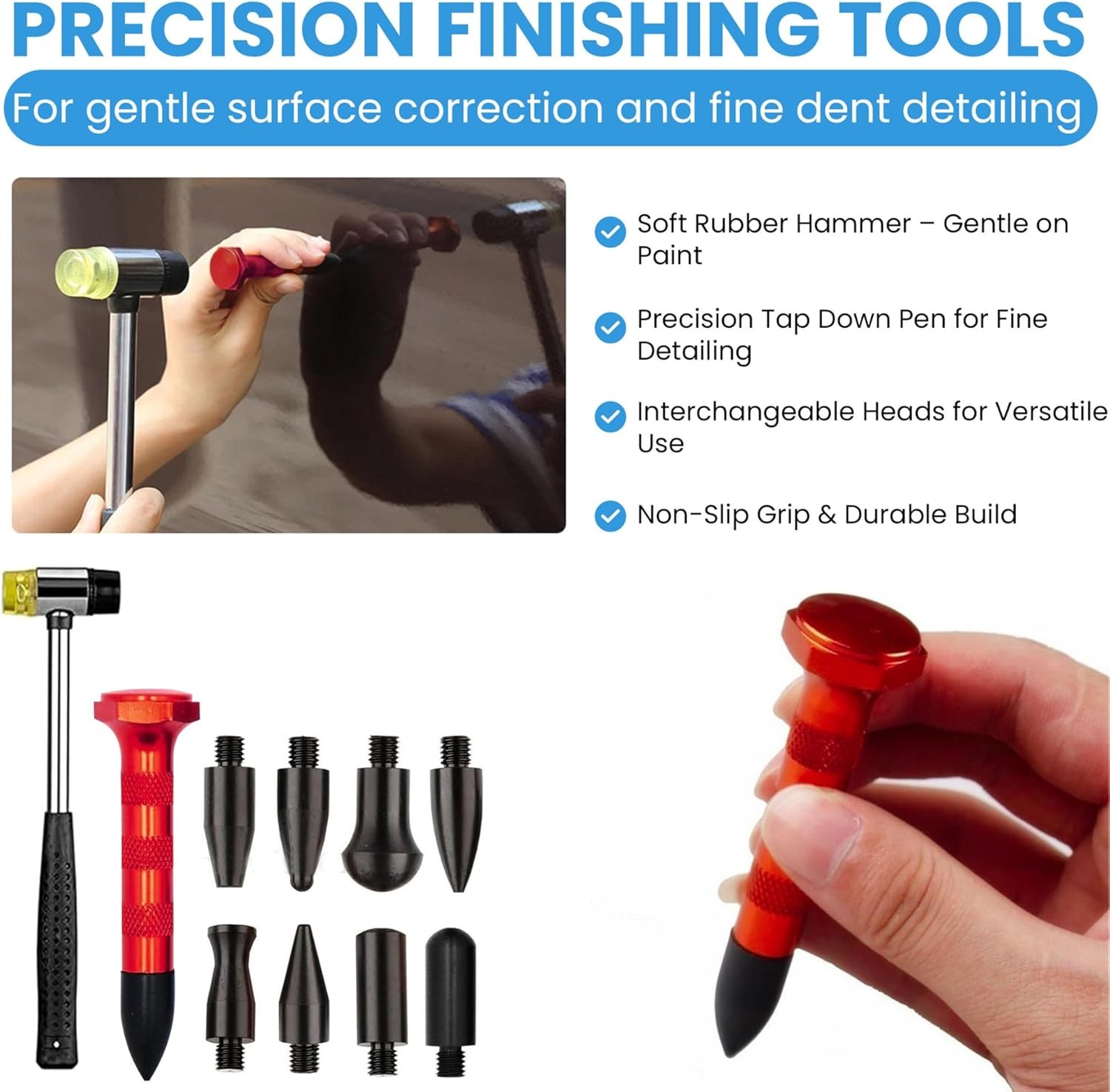 Car Body Dent Puller Hammer Bridge Lifter Tool Paintless Hail Remover Repair Kit