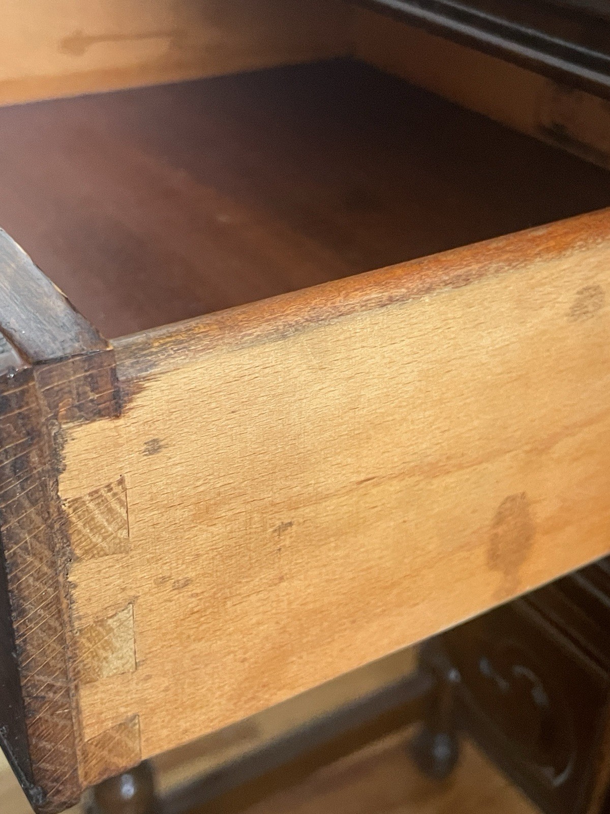 Antique VTG Limbert Art Furniture Nightstand Table with Drawer Glass On Top Rare