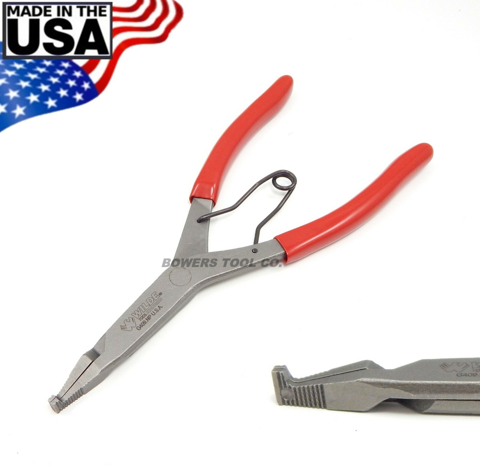 Wilde 9" Right Angle 90 Degree Lock Ring Pliers Snap Retaining Satin Finish USA