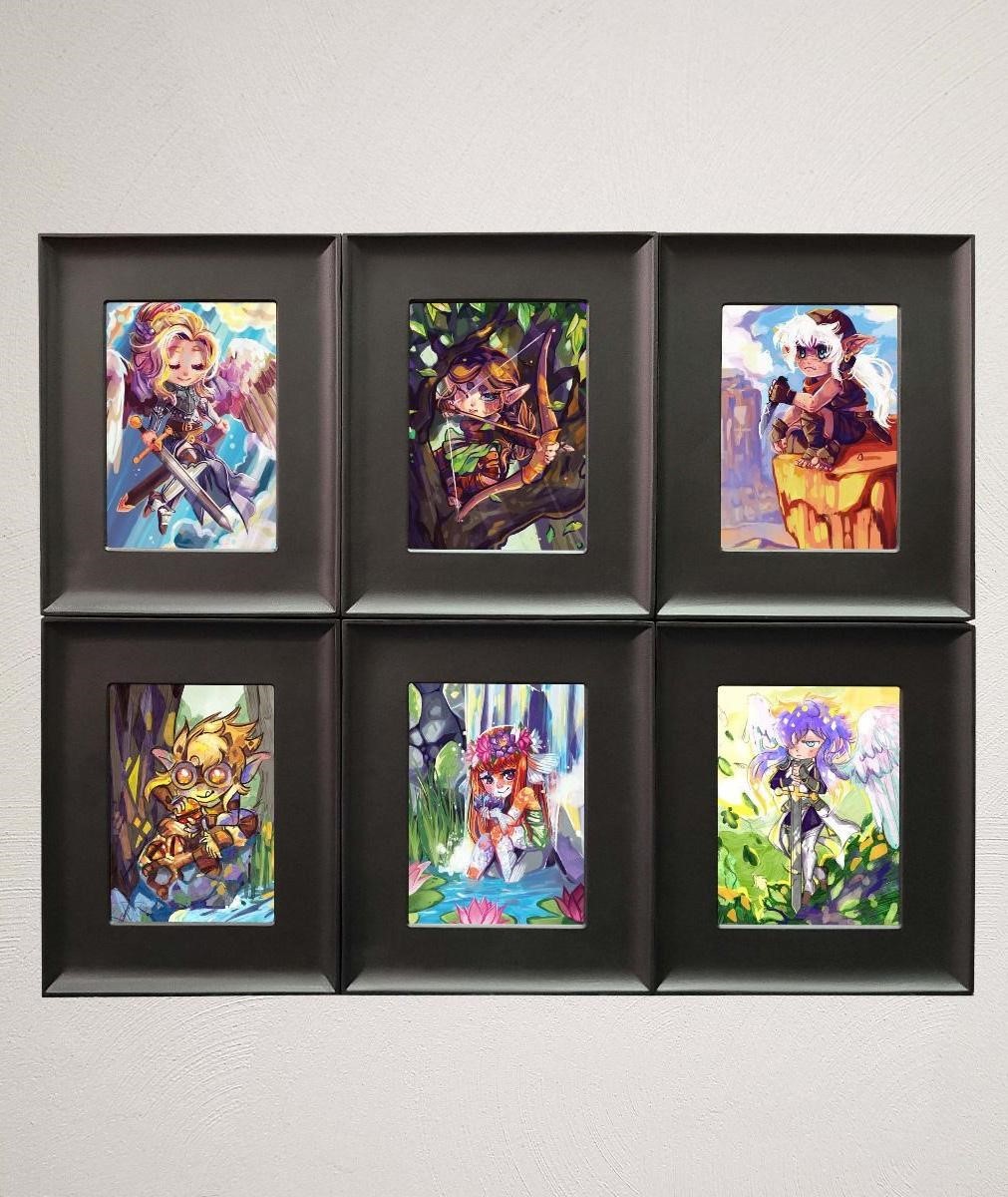 1 Pack 6 BCW Wall Mountable Interlocking Trading Card Display Frames Black New