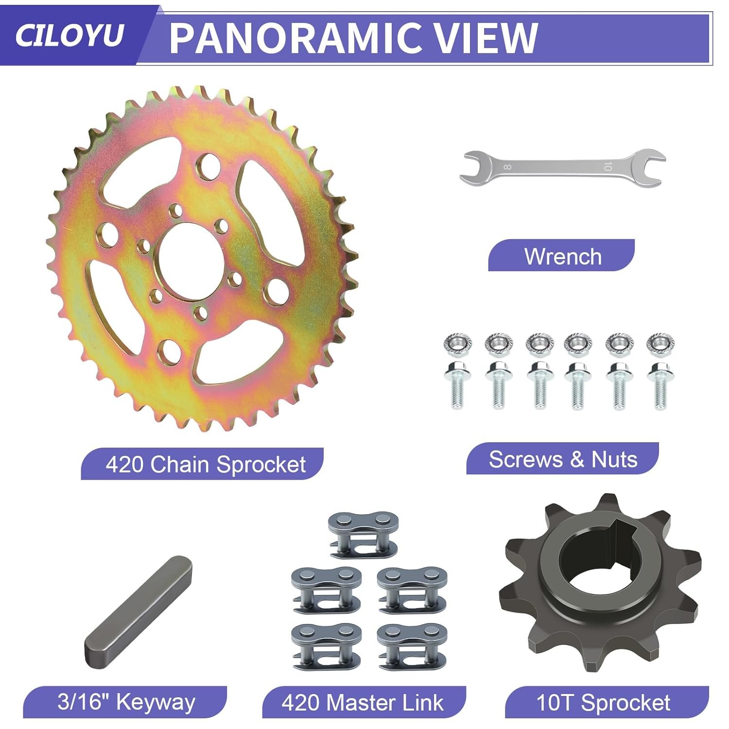 420 High Speed Rear Sprocket 40 Tooth Kit For CT100U CC100X DB30 Moto 80cc 105cc
