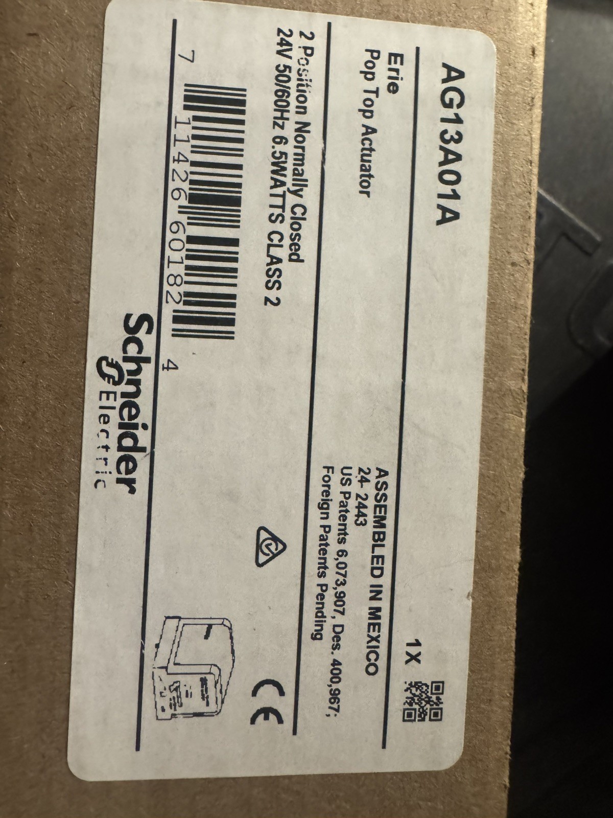 ERIE AG13A01A Actuator with End Switch, 24V