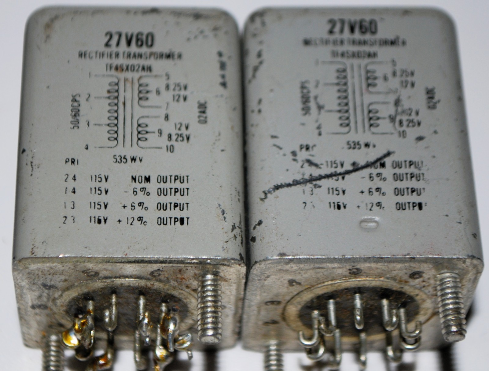 3 Vintage Thordarson Silicon Rectifier Transformers 27V60 and 27V61