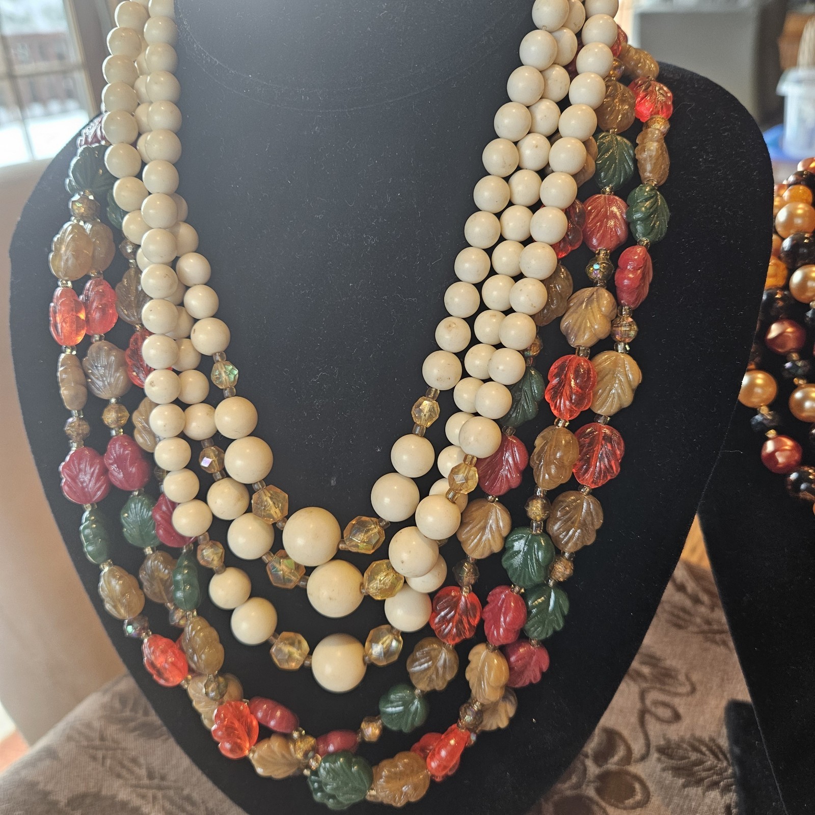 Lot Of 12 Vintage Jewelry Marked Hong Kong. 5 Necklaces 6 Pair Of Earrings And