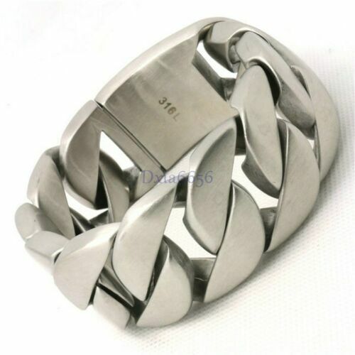31mm Wide Men's Cuban Curb Chain 316L Steel Bracelet