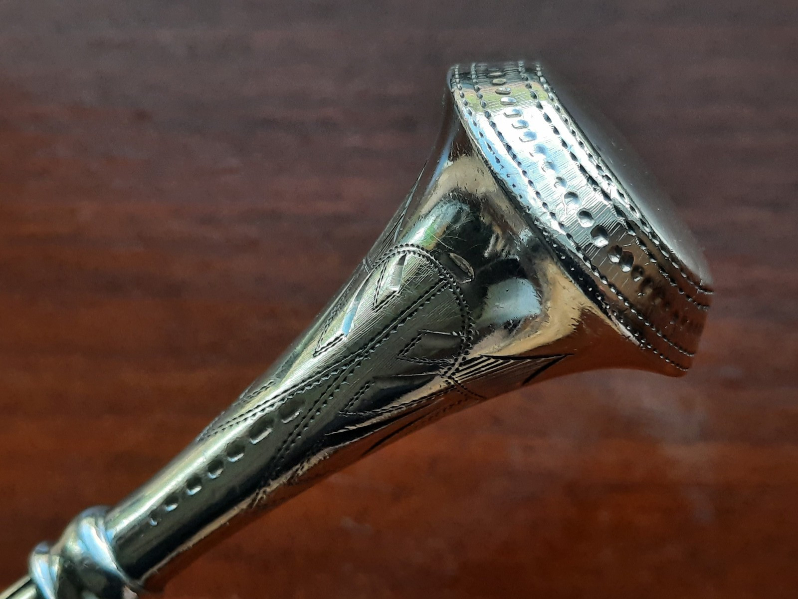 Coin Silver James Bingham Seal Top Macaroni Server, No Mono