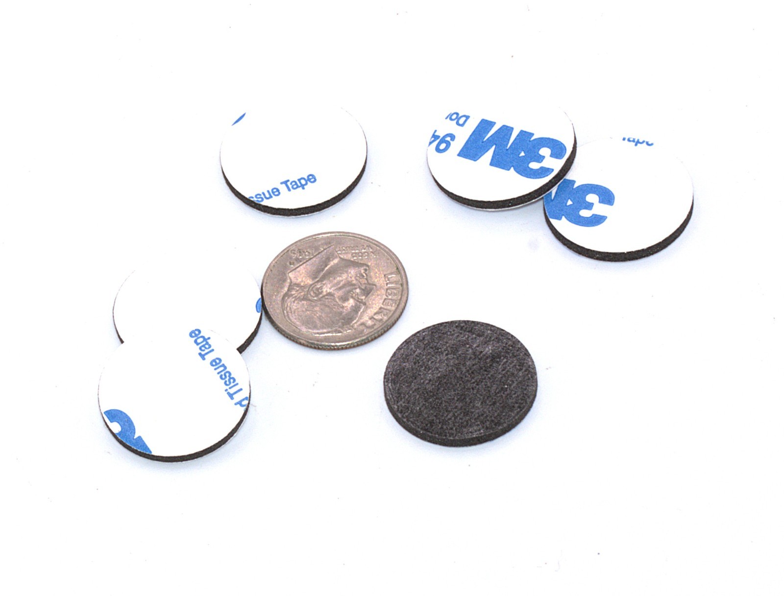 3/4 Inch Double Sided Adhesive Rubber Bumper Pads 1/16 Thick Mounting Dots
