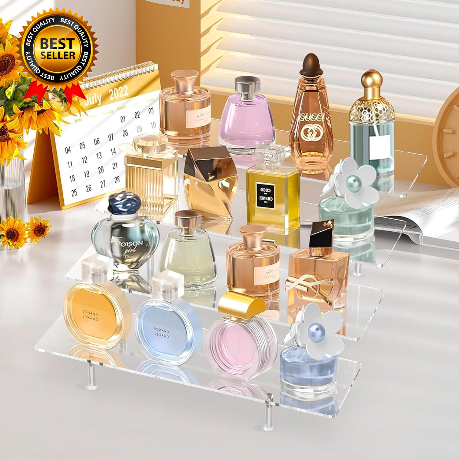 Acrylic Display Riser Stand Shelf Clear 4 Tier Cupcake Stand Perfume Display