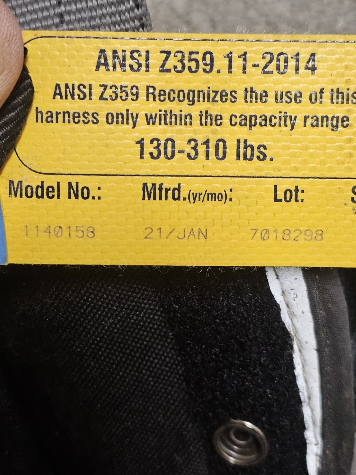 3M DBI-SALA EXOFIT NEX M FULL BODY HARNESS FALL PROTECTION 1140158 L BELT