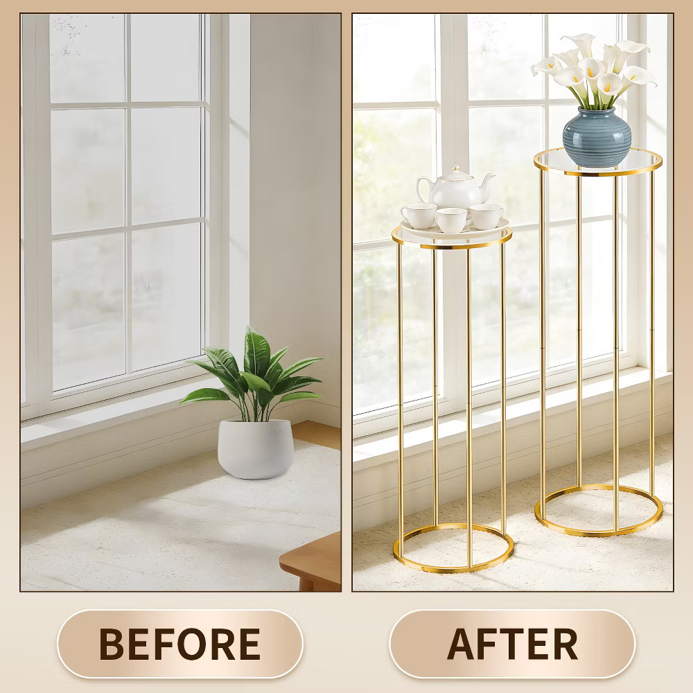 3-Piece Cylinder Pedestal Stand Set - Tiered Acrylic Cake & Dessert Display